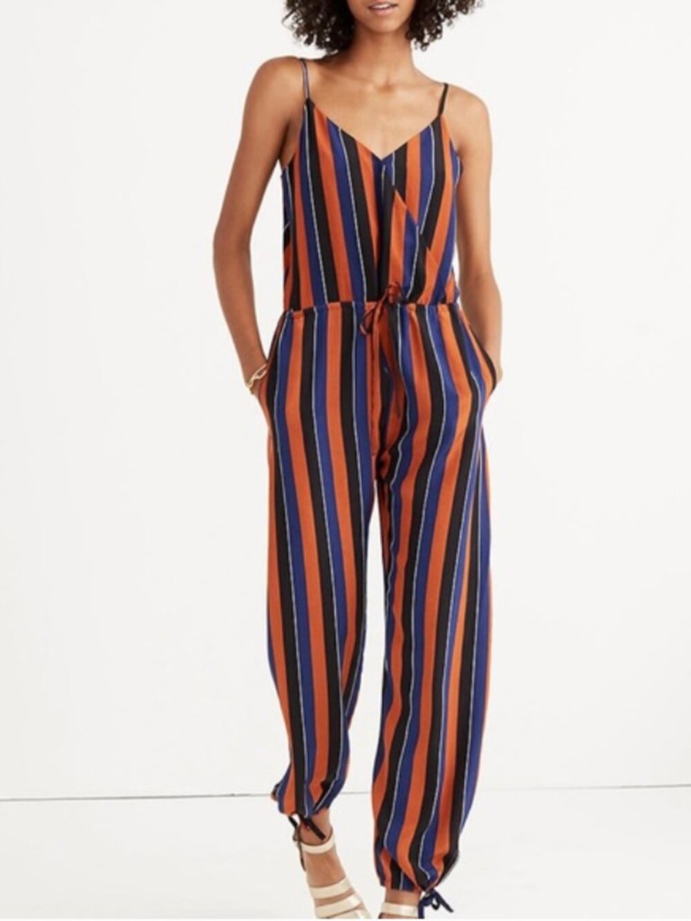 Madewell X No. 6 NWT 100% Silk Playa Stripe Cami Jumpsuit - Size 6